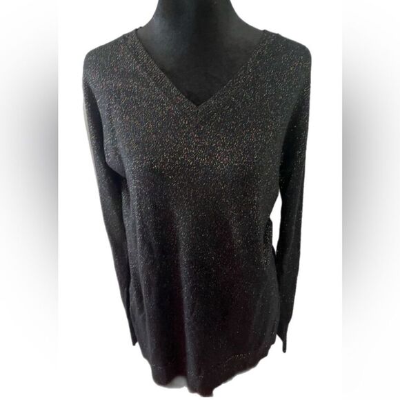 A New Day Black sparkly Sweater. Size medium. - Picture 1 of 9